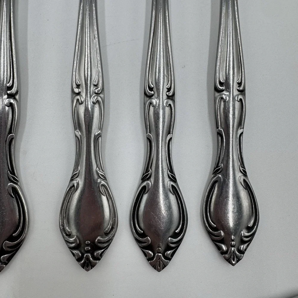 Hampton Court Stainless Japan Flatware 6 Pc Lot 5 Dinner Forks 1 Knife Vintage